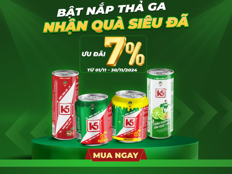 Ưu đãi hấp dẫn khi mua nước giải khát K5.