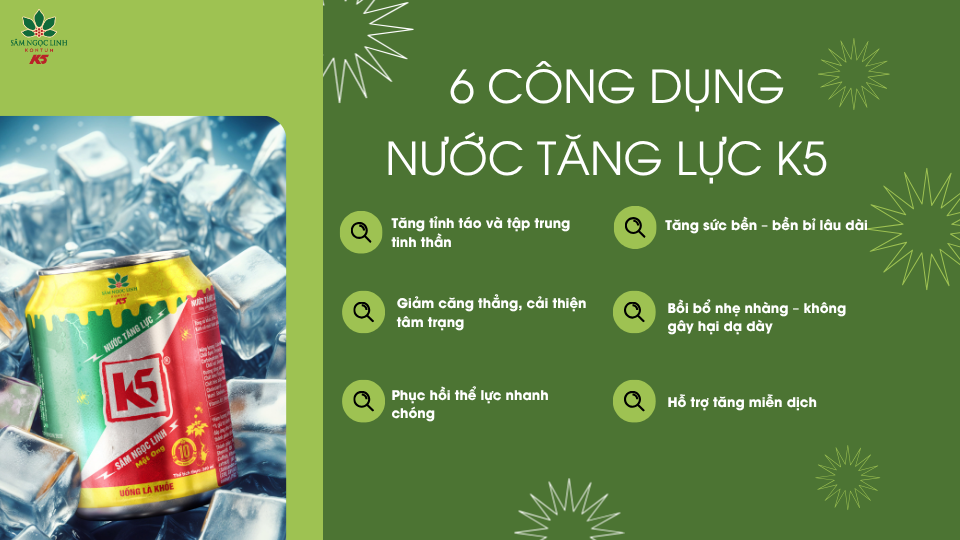6 công dụng của nước tăng lực K5 mà bạn chưa biết.
