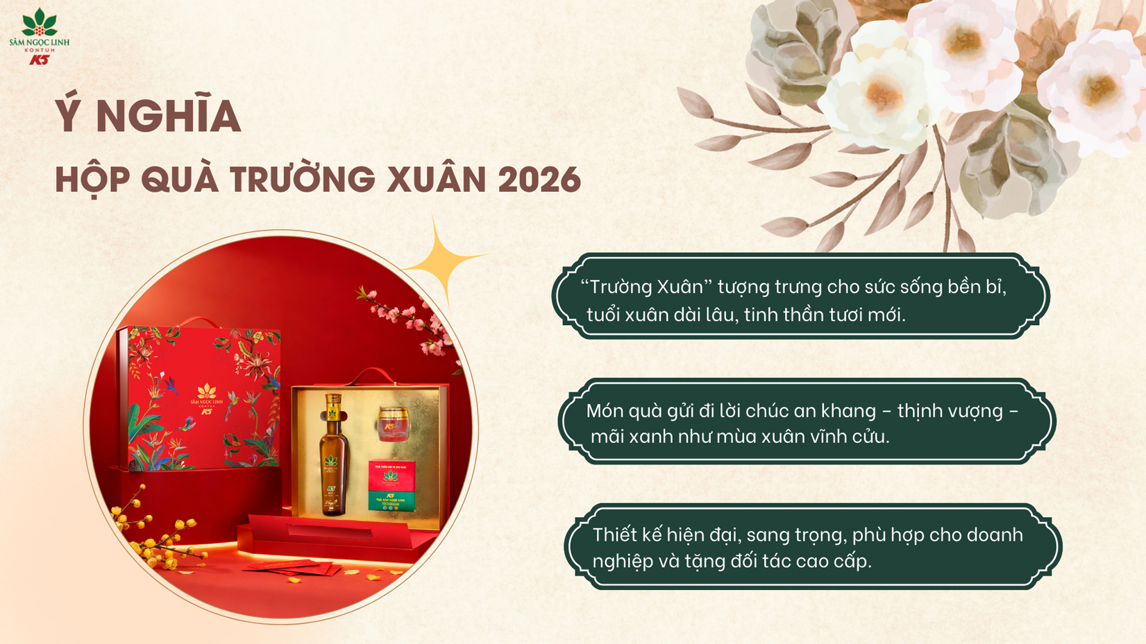 Ý nghĩa của hộp quà Tết Trường Xuân 2026.