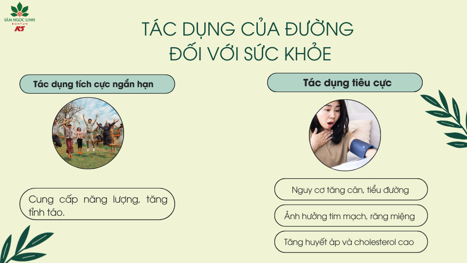 Tác dụng của đường đối với sức khỏe con người.