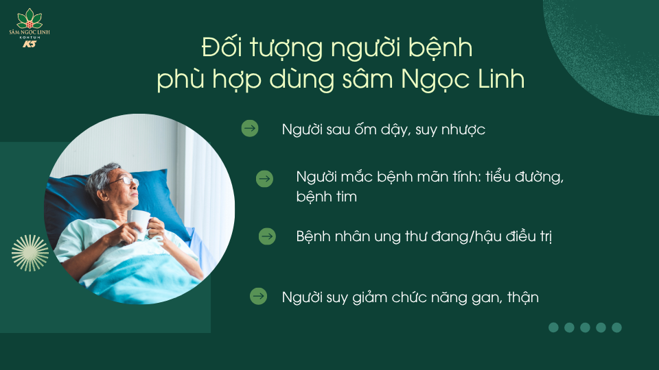 Một số đối tượng phù hợp để sử dụng sâm Ngọc Linh có thể bạn chưa biết.