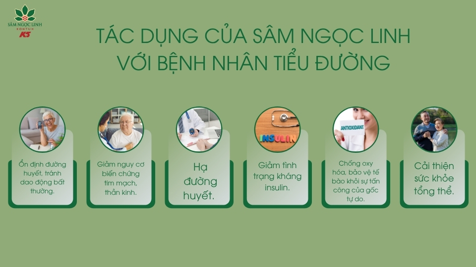 Tác dụng của sâm Ngọc Linh với bệnh nhân tiểu đường.