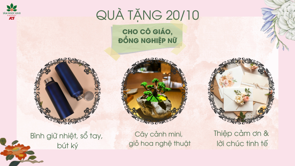 Quà tặng 20/10 cho cô giáo và đồng nghiệp nữ.