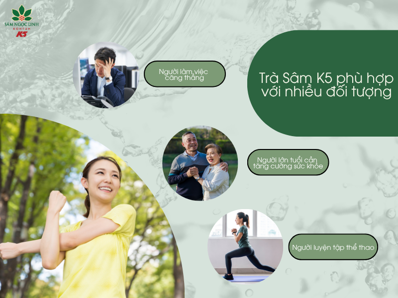 Trà Sâm K5 phù hợp với nhiều đối tượng khách hàng.