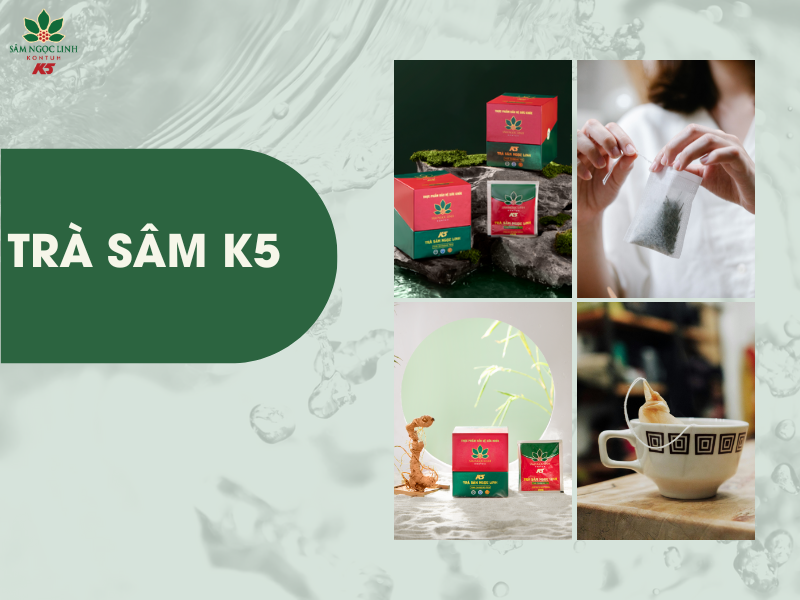Trà Sâm K5 chứa nhiều thảo dược mang lại nhiều lợi ích cho sức khỏe.