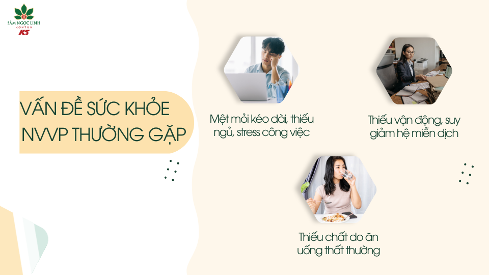 Một số vấn đề sức khỏe mà người làm văn phòng thường gặp.