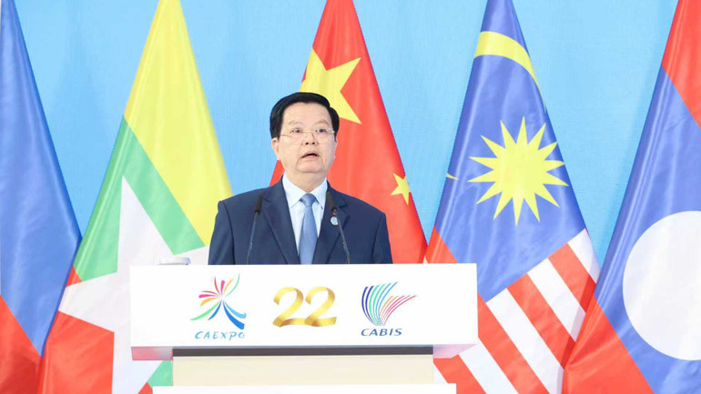 Phó Thủ tướng Mai Văn Chính phát biểu tại Lễ khai mạc. (Ảnh: Nguồn Báo Nhân Dân)