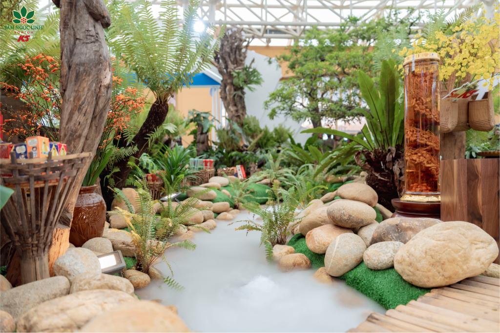 Không gian tại vườn sâm Ngọc Linh thu nhỏ.
