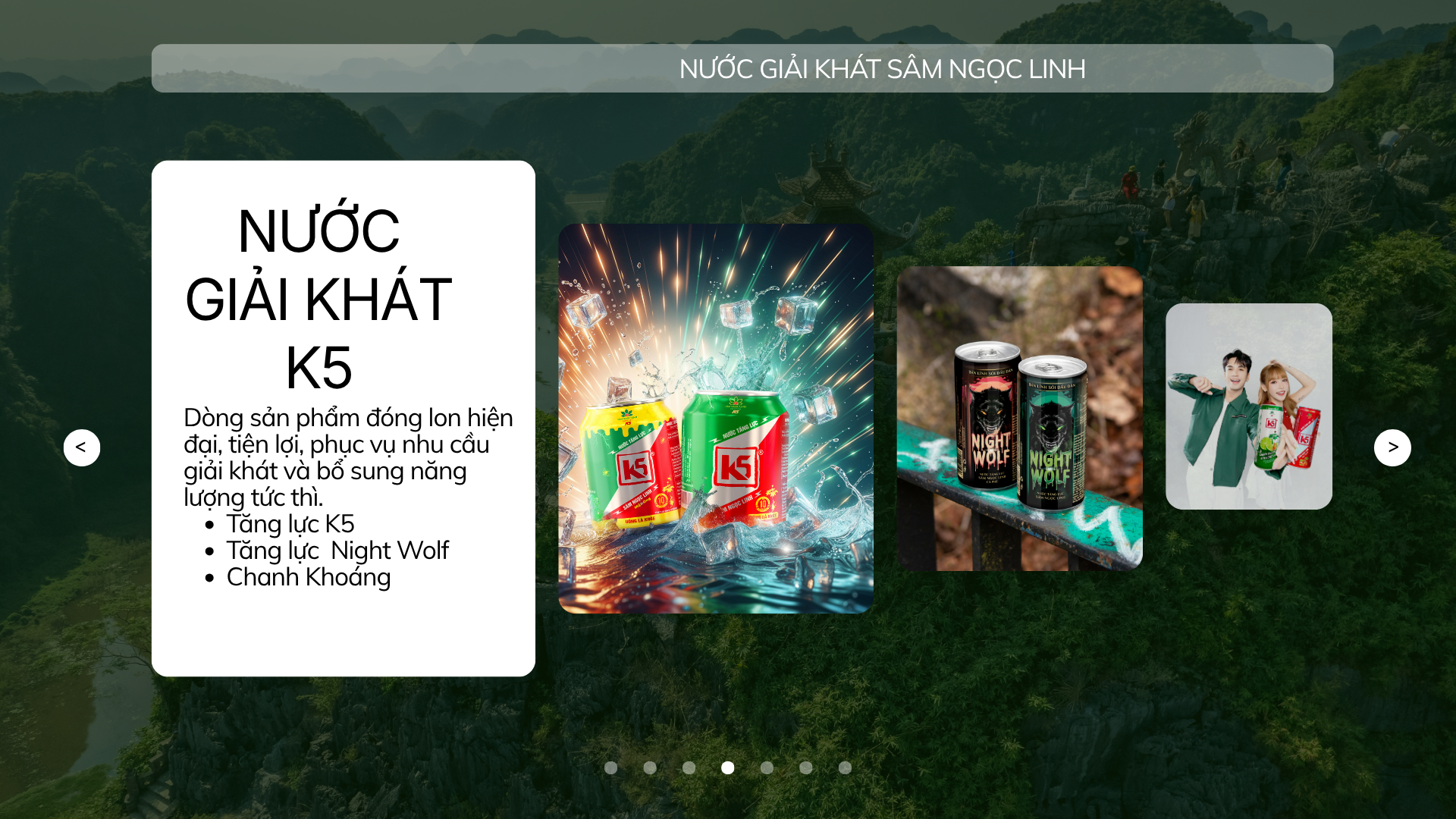 Các dòng nước giải khát Sâm Ngọc Linh K5