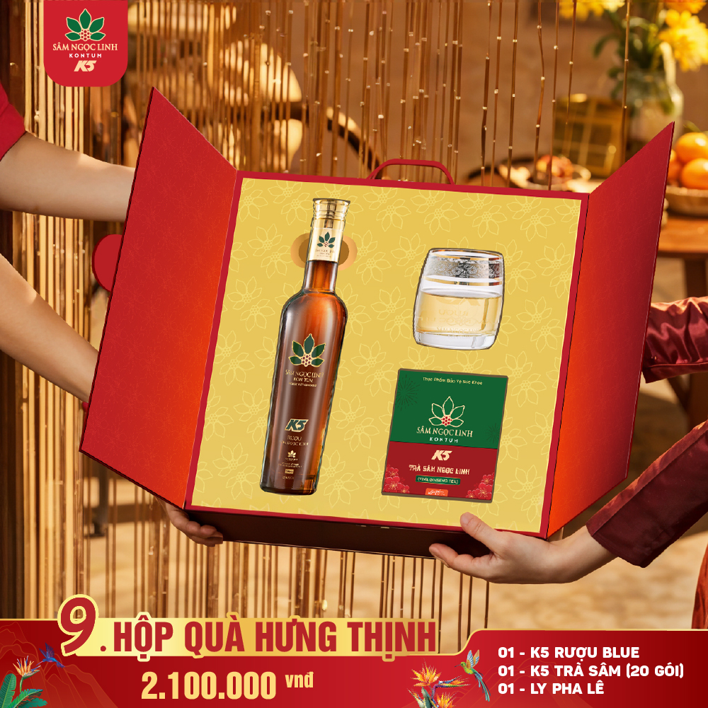 Hộp Quà Hưng Thịnh 2025 (Blue + Trà20)
