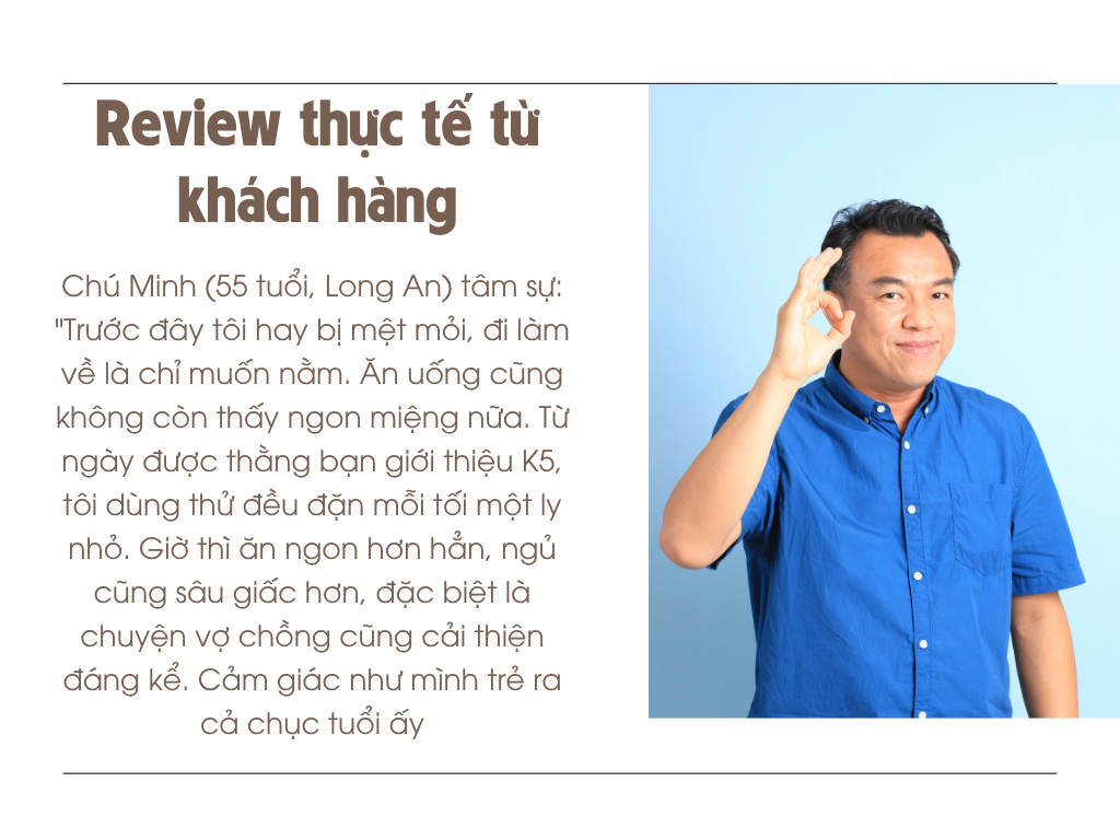 Review từ khách hàng khi dùng rượu củ tươi K5