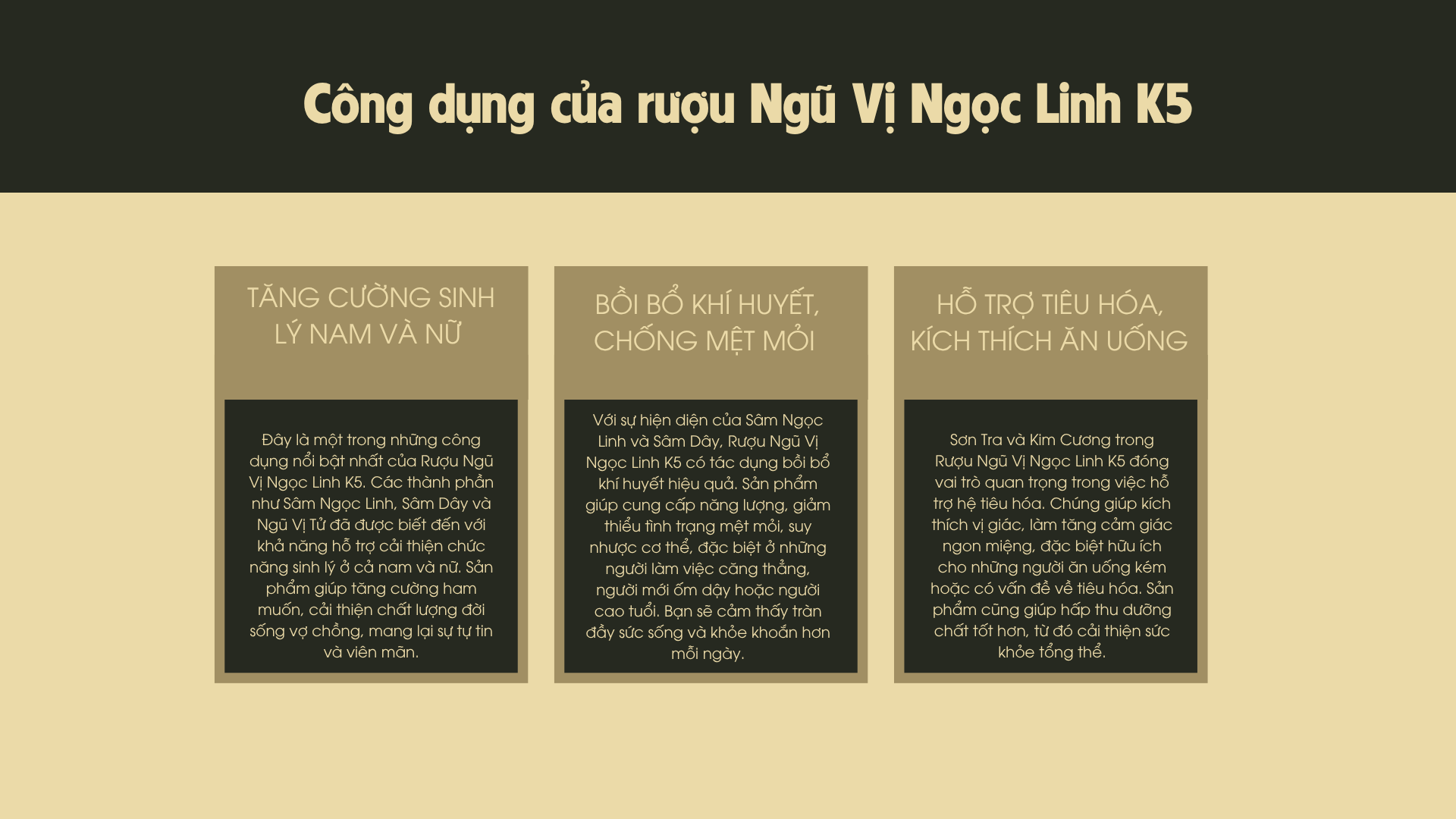 Công dụng rượu Ngũ Vị K5